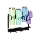 Support organisateur magn�tique pour gobelets stanley 30 / 40 oz, egouttoir mural 4 places avec 5 crochets, ...
