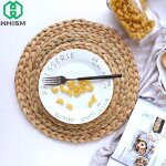 Support de pot tiss� isolant 1 pi�ce, napperon rond / ovale en rotin fait a la main, sous - verre, tapis ...