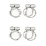 Support de rideau magn�tique gris argent� paquet de 4