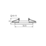 Support de spot encastrable per?age 60 - 70mm carr? chrome