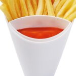 Support d'étagère pour frites, assortiment de sauces, cône de collation a tremper, vaisselle a deux tasses ... Support d'étagère pour frites, assortiment de sauces, cône de collation a tremper, vaisselle a deux tasses ...