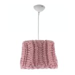 Suspension dolly abat - jour en tricot vieux rose Suspension dolly abat - jour en tricot vieux rose