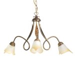 Suspension doppio giro 3 lampes blanc cr�me / bronze