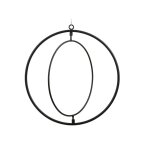 Suspension double anneau rotatif metal 26cm noir