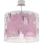 Suspension pour enfants - dalber - licornes - rose - pvc - led - 1 ampoule(s)