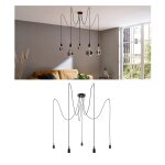 Suspension led ketil e27 max5x60w silicone / m�tal noir 230v sans ampoule
