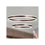 Suspension led lamplay 2 anneaux 60 cm, lustre moderne dimmable avec t�l�commande, temp�rature r�glable ...