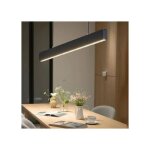 Suspension led moderne 120 cm noire, luminaire lin�aire 38w 4000k, hauteur r�glable, id�al pour cuisine, ...