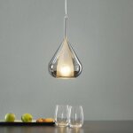 Suspension lila, abat - jour en verre goutte, gris