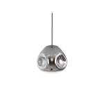 Suspension luminaire design verre blown small - gris chrom�