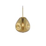 Suspension luminaire design verre blown small - marron cuivr�