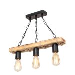 Suspension luminaire plafonnier ¿27 m�tal noir - naturel 48, 5x10x47cm
