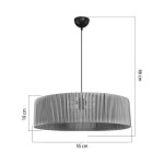 Suspension luminaire plafonnier avec abat - jour marron 55x20cm