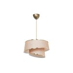 Suspension luminaire plafonnier beige marron dor� 32, 5x65 cm