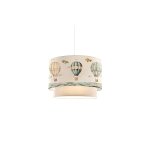 Suspension luminaire plafonnier enfant abat jour beige 30x20 cm Suspension luminaire plafonnier enfant abat jour beige 30x20 cm