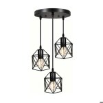 Suspension lustre 3 lampes suspendue vintage industrielle, luminaire pour chambre salle � manger salon ...