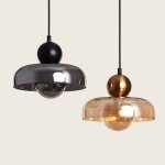 Suspension m�tal et verre carlize gris fum�e