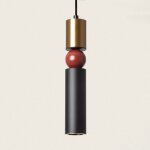 Suspension m�tal et verre luyo rouge