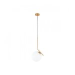 Suspension moderne - italux - mondo - verre et acier - 1 ampoule e27 - 60 cm hauteur