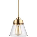 Suspension moderne en verre et cuivre hobaca e27 - luminaire design pour cuisine et salle � manger.