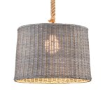 Suspension rotin a 1 lampes, abat - jour de rotin