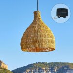 Suspension solaire boh�me herbe marine beige h38cm