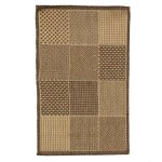 Suva - tapis tiss� � plat tapis d' int�rieur design carreaux 60 x 110 cm beige / marron