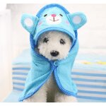 Sweat a capuche super absorbant pour chien et chat, serviette de bain a s�chage doux pour animaux de ...