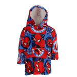 Sweat - plaid - couverture a capuche spiderman enfant - ultra - doux - (3 - 6 ans) (taille taille unique, ...