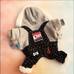 Sweat - shirt en coton doux et chaud pour chien, combinaison, v�tement d'hiver, a pois, manteau de quatre ...