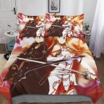 Sword art online housse de couette, impression d anime motif parure de lit avec ��clair et d'oreiller ...