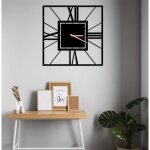 Sym�trique horloge murale en m�tal horloge murale carr�e en m�tal 50cm
