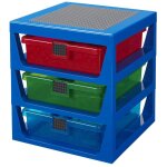 Syst�me de rangement lego bleu transparent