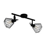 Tabillano 2 lampes double spot noir