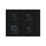 Table gaz inox, 60 cm, ser2, 4 brleurs, fonte avec pieds en caoutchouc bosch - pbp6b6k80