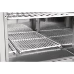 Table inox rfrigre positive 6 x gn 1 / 1, 2 portes avec plan de travail en granit, 155 w, 220 v - ...