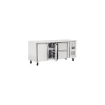 Table inox réfrigérée tropicalisée positive 417 litres, 2 portes & 2 tiroirs, 350 w, 220 v - mono Table inox réfrigérée tropicalisée positive 417 litres, 2 portes & 2 tiroirs, 350 w, 220 v - mono