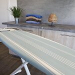 Table  repasser bermude bleu acier 124x40cm