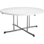 Table ronde pliante - lifetime - 25402 - 1, 52 m - granit blanc - acier durable