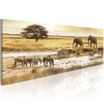 Tableau tableau africain et ethnique africa: at the waterhole 135 x 45 cm