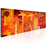 Tableau tableau africain et ethnique african collage 120 x 40 cm