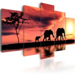 Tableau tableau africain et ethnique famille des �l�phents 200 x 100 cm