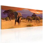 Tableau tableau africain et ethnique march of african elephants 120 x 40 cm