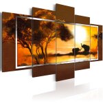 Tableau tableau africain et ethnique rendez - vous � la savane 100 x 50 cm