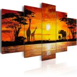 Tableau tableau africain et ethnique safari chaud 200 x 100 cm