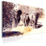 Tableau tableau africain et ethnique watercolour elephants 120 x 80 cm