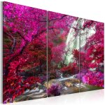 Tableau beautiful waterfall: pink forest 120 x 80 cm