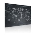 Tableau cartes du monde le�on de g�ographie (langue fran�aise) 60 x 40 cm