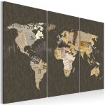Tableau cartes du monde nouvelles du monde - triptyque 60 x 40 cm