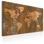 Tableau cartes du monde rusty world 120 x 80 cm